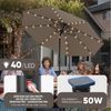 Sekey Solar-LED Sonnenschirm 330cm mit 40 LED, Windfester Gartenschirm UV 50+, Alu-Sonnenschirm mit Kurbel für Terrasse Balkon Garten Bild 4