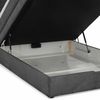 Boxspringbett 140x200 cm H3 Federkernmatratze Bonell Topper Cord Dunkelgrau Bild 5