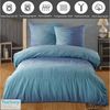 Buymax Bettwäsche Debora, Renforce: 100% Baumwolle, 3 teilig, Bettwäsche-Set, 200x220 cm, mit Reißverschluss, Blau Bild 2