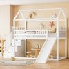 Kinderhochbett 90×200 cm in Weiß mit Rutsche & Aufbewahrungsleiter, Hochbett mit Geländer, Spielbett für Kinderzimmer Bild 4