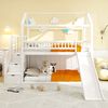 Kinderhochbett 90×200 cm in Weiß mit Rutsche & Aufbewahrungsleiter, Hochbett mit Geländer, Spielbett für Kinderzimmer Bild 5
