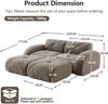 Modulares 2-Sitzer Sofa H 76 x T 204 x B 171 cm aus Chenille in Braun, rahmenlos, mit 2 Hockern Bild 5