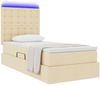 vidaXL LED-Speicherbett mit Matratze Creme 90 x 190 cm Stoff 3372514 Bild 3