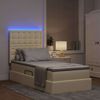 vidaXL LED-Speicherbett mit Matratze Creme 90 x 190 cm Stoff 3372514 Bild 5