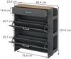 Schuhschrank Movino Anthrazit/Eiche 88.4 x 101.6 cm mit offenen und geschlossenen Fächern Vicco Bild 2