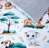 Babydecke BABYLUX Babydecke Krabbeldecke MINKY Kuscheldecke 75x100 cm+KISSEN, BabyLux, K148 - Grau + Dschungel Bild 3