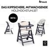 Hauck Hochstuhl Beta Plus Dark Grey Newbornset Eco - Light Grey (Set), Holz Babystuhl ab Geburt mit Neugeborenensufsatz, Sitzkissen, Essbrett Bild 2