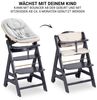 Hauck Hochstuhl Beta Plus Dark Grey Newbornset Eco - Light Grey (Set), Holz Babystuhl ab Geburt mit Neugeborenensufsatz, Sitzkissen, Essbrett Bild 3