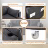 Schlafsofa mit Stauraum & Schlaffunktion, 211x130x86 cm, Grau, Chaiselongue links/rechts montierbar Bild 5