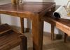 Beistelltisch 3er-Set Sheesham 50x50 / 40x40 / 31,5 x34 dunkelbraun lackiert ANCONA #251 Bild 5