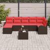 vidaXL Sofa Set mit Kissen 8 pcs Braun und Rot Poly-Rattan 3354813 Bild 3
