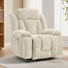 Merax 95*94*107cm Massagesessel elektrisch Relaxsessel mit 8-Punkt-Massage und Heizfunktion, Fernsehsessel Mit Hebefunktion, Stoffsofa mit Staufach und Seitentaschen, und USB, beige Bild 3