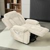 Merax 95*94*107cm Massagesessel elektrisch Relaxsessel mit 8-Punkt-Massage und Heizfunktion, Fernsehsessel Mit Hebefunktion, Stoffsofa mit Staufach und Seitentaschen, und USB, beige Bild 2