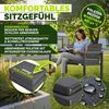 tillvex® Gartenbank mit Abdeckung & Kissen, 2-3 Sitzer, wetterfest, Holzoptik anthrazit, 130x60x85 cm Bild 2