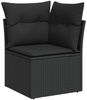 vidaXL 7-tlg. Garten-Sofagarnitur mit Kissen Schwarz Poly Rattan 3327506 Bild 4