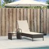 vidaXL Sonnenliege mit Rollen und Auflage Schwarz Poly Rattan 368308 Bild 3