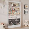 BlingBin Bücherregal Bilderbuchregal, Ausstellregal, Bücherschrank, Hochschrank, 4-ebiges Aufbewahrungsregal + bemalbares Schwarzbord 1-tlg, Kippschutz/Platz sparen, Bücherregal hinter der Tür, 100*10*180cm Bild 2