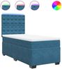 vidaXL Boxspringbett mit Matratze Blau 90x190 cm Samt 3293102 Bild 2
