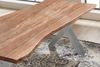 Esstisch Baumkante massiv Akazie natur 220 x 100 X-Gestell silber XANTEN 70288195 Bild 5