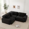 Ecksofa in Schwarz, modulares Cordsofa mit 74 cm Sitztiefe, rahmenlos, weich gepolstert und rutschfest,69x177x104 cm Bild 3