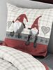 Bierbaum Biber Bettwäsche 135x200 Sterne Wichtel Karo grau rot beige 6946-01 Bild 3