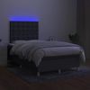 vidaXL Boxspringbett mit Matratze & LED Dunkelgrau 120x190 cm Stoff 3270275 Bild 4