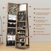 2 in 1 Schmuckschrank & Leiterregal mit Ganzkörperspiegel 39 x 39 x 161 cm Braun Bild 4