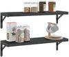 vidaXL Regalträger 4 Stk. 23,5x2,5x15,5 cm Schwarz Edelstahl 30303 Bild 4