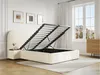 Vente-unique - ESTERIA Bett Stoff Weiß - B 224 cm x H 120 cm x L 252 cm Bild 2