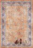 Kurzflor Teppich Keshan Maschad Goldgelb - 200x290x0,7cm Bild 2