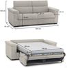 Dmora 2-Sitzer Schlafsofa Brusasco, Schlafsofa fürs Wohnzimmer, gepolstert, abnehmbar, 100 % Made in Italy-Qualität, 205x95 h100 cm, Beige Bild 3