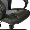 Racing Chefsessel Bürostuhl Drehstuhl 14 Farbvarianten, gepolsterte Armlehnen, Wippmechanik, Lift SGS geprüft (schwarz/silber) Bild 5