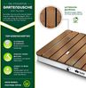 tillvex® Gartendusche eckig outdoor bis 4 m Fontänenhöhe | Bodendusche mit Fußrad | Außendusche rutschfest | Saunadusche wetterfest | Campingdusche aus Aluminium/WPC/Holzoptik Bild 2