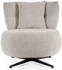 Sessel Gonnie aus Chenille-Stoff, modern drehbar, grau, mit Metallgestell und Polsterung Bild 2