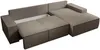 Vente-unique - AMELIA Sofa SamtStoff Schokoladenbraun - B 167 cm x H 85 cm x L 297 cm Bild 4