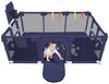 JEOBEST Laufstall Baby Laufgitter - Große Sicherheitsspielplatz, 180 x 120 x 66 cm - mit Basketball-Netz 50 Ozeanbälle und 4 bunten Ringen Bild 3