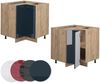 Eckunterschrank Fame-Line Dunkelblau Hochglanz 80.5 cm ohne Arbeitsplatte Vicco Bild 5
