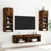 6-tlg. Wohnwand, Schrankwand Wohnzimmer mit LED-Beleuchtung Räuchereiche Holzwerkstoff Bild 3