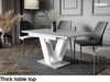 MEBLINI Esstisch Ausziehbar - 120-160x80x75cm - MASIV - Weiß Matt/Betonoptik - Esszimmertisch Modern - Küchentisch - Säulentisch - Ausziehtisch - Dining Table Bild 4