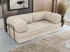 3-Sitzer Sofa ORSETTO mit Schlaffunktion, Metallrahmen, modernes Bettsofa mit HR- und T30-Schaum - Creme Cord Bild 4