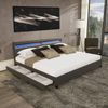 HOME DELUXE LED Bett mit Schubladen NUBE - 200 x 200 cm ohne Matratze Dunkelgrau Bild 2