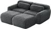 Ecksofa mit modularer Sitzfläche, Plüschbezug, Grau, montagefrei, verbindbarer Ottoman,204*179*73 cm Bild 5