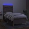 vidaXL Boxspringbett mit Matratze & LED Taupe 90x190 cm Stoff 3135641 Bild 4