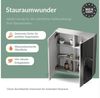 Planetmöbel Badezimmerspiegelschrank Spiegelschrank Merkur, weißgrau, 60 cm, mit LED-Leuchte in schwarz Bild 3