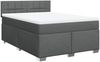 Boxspringbett mit Matratze, Stoff, Viereckige, grauer Fuß, Dunkelgrau, 140x190 cm, true Bild 3