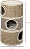 PawHut Kratztonne Höhe 70 cm Katzenkratzbaum 3 Ebenen Katzenbaum Kletterbaum, (katzentunnel, 1-tlg, kratzsäule), Sisal Plüsch Bild 2