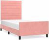 Bettgestell mit Kopfteil Rosa 90x200 cm Samt [3125799] Bild 2
