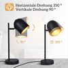 ZMH Tischlampe Vintage retro Nachttischlampe: Tischleuchte Wohnzimmer industrial in Schwarz Gold aus Metall E14 rustikal Nachttischleuchte mit Kabel Bettlampe für Schlafzimmer - Ohne Leuchtmittel Bild 5