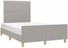 vidaXL Bettgestell ohne Matratze Hellgrau 120x190 cm Stoff 3270506 Bild 4