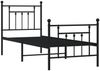 vidaXL Bettgestell mit Kopf- und Fußteil Metall Schwarz 75x190 cm 353545 Bild 3